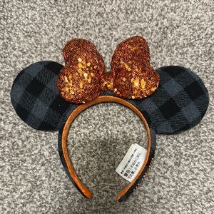 Disney Black and Orange Minnie Mouse Ears Headband